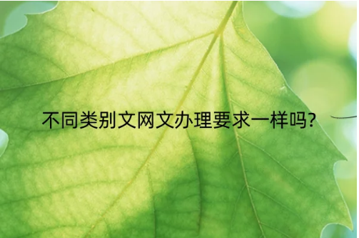 不同類別文網(wǎng)文辦理要求一樣嗎?